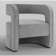 Online Designer Business/Office Gray Jamal Velvet Barrel Chair