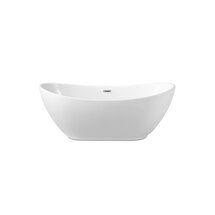 Online Designer Bathroom N-580-62FSWH-FM 62" x 28" Freestanding Soaking Bathtub