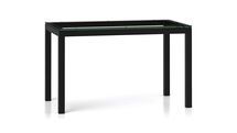 Online Designer Living Room Parsons Clear Glass Top Dark Steel Base 48x28 Dining Table