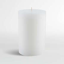 Online Designer Combined Living/Dining 4"x6" White Pillar Candle