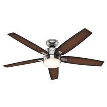 Online Designer Living Room Windemere 54in Brushed Nickel Ceiling fan with light kit