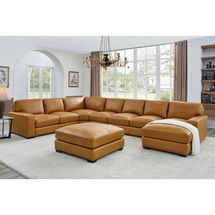 Online Designer Living Room Gabriel 6 - Piece Genuine Leather Match Sectional