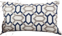 Online Designer Living Room Stitched Design Cotton Lumbar Pillow/navy blue