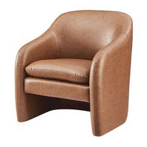 Online Designer Bedroom Wilene Faux Leather Barrel Chair