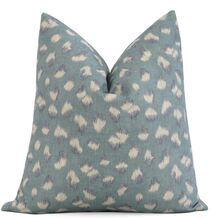 Online Designer Dining Room Lee Jofa Groundworks Kelly Wearstler Feline Lake Slate Cushion Cover with Zipper, Teal Green Cheetah Pillow Cover, Cheetah Print Polka Dot