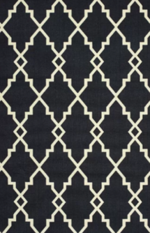 Online Designer Hallway/Entry Salerno Lattice Black Indoor/Outdoor Area Rug