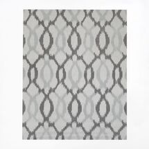 Online Designer Business/Office Ikat Links Wool Rug - Frost Gray