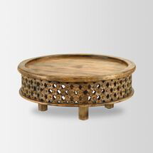 Online Designer Living Room Carved Wood Coffee Table