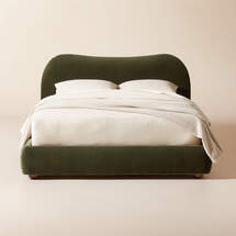 Online Designer Bedroom Diana Olive Green Velvet King Bed