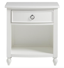 Online Designer Bedroom Jeanefer French Country White Wood Open Shelf 1 Drawer Nightstand