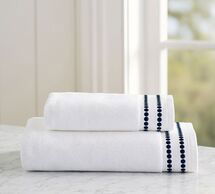 Online Designer Bathroom PEARL EMBROIDERED ORGANIC BATH TOWEL - TWILIGHT