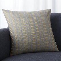 Online Designer Living Room Yates Yellow-Grey Striped 18" Pillow