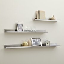 Online Designer Living Room  Davis 24" Brushed Silver Wall Shelf