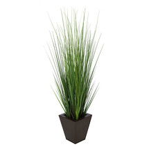 Online Designer Business/Office Artificial Grass in Square Tempered Decorative Vase  (option 2)
