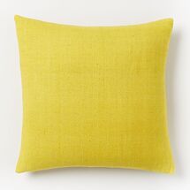 Online Designer Living Room Silk Hand-Loomed Pillow Cover - Citrus Yellow