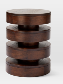 Online Designer Combined Living/Dining Floating Disks Side Table, Dark Walnut