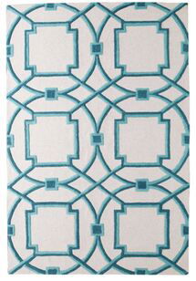 Online Designer Living Room Global Views Arabesque Aqua rug