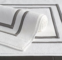 Online Designer Bathroom Parallel Border Turkish Cotton Bath Mat