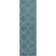 Online Designer Hallway/Entry Surya Mystique Emerald Quatrefoil Medium Pile Wool Rug