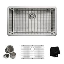 Online Designer Kitchen KRAUS All-in-One Undermount Stainless Steel 30 in. Single Bowl Kitchen Sink