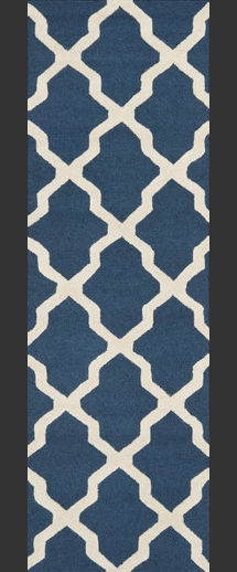 Online Designer Kitchen Cambridge Lattice Navy Blue/Ivory Area Rug by Safavieh