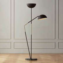 Online Designer Home/Small Office Pavo Black Marble Double Floor Lamp