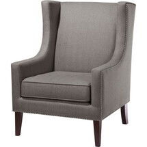 Online Designer Living Room Wing chair- Charcoal 