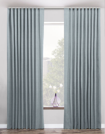 Online Designer Bedroom Drapery for big window glass (Herringbone-Mist)