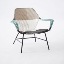 Online Designer Dining Room All-Weather Wicker Colorblock Woven Lounge Chair