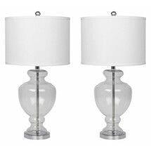 Online Designer Bedroom Crystal 28" H Table Lamp with Drum Shade