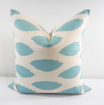 Online Designer Bedroom Village Blue Pillows.