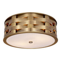 Online Designer Hallway/Entry ELLA WOVEN MEDIUM FLUSH MOUNT IN NATURAL BRASS