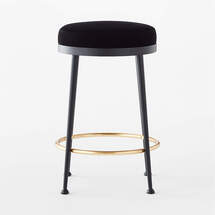 Online Designer Combined Living/Dining ATLAS BLACK VELVET COUNTER STOOL