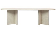 Online Designer Living Room Sierra Oval Stone Dining Table with Angled Base