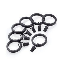 Online Designer Home/Small Office Black Curtain Rings, Set of 7