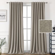 Online Designer Living Room Blackout Linen Look Curtains