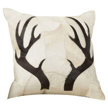 Online Designer Hallway/Entry Agate Antler Piecework Hide Throw Pillow