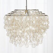 Online Designer Combined Living/Dining TEARDROPS CAPIZ CHANDELIER