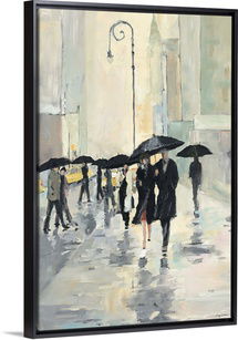 Online Designer Living Room City in the Rain Wall Art