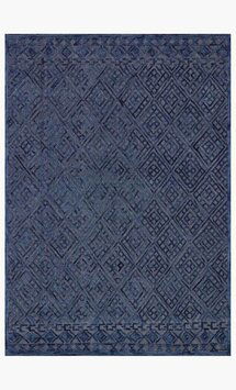 Online Designer Combined Living/Dining Navy Dimensional Tufted Rug