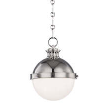 Online Designer Kitchen HUDSON VALLEY LIGHTING LATHAM 1 LIGHT SMALL PENDANT IN POLISHED NICKEL