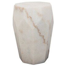 Online Designer Living Room White Blush Stone Side Table