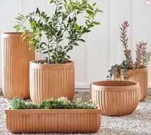 Online Designer Patio Concrete Fluted Planters