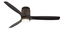 Online Designer Bedroom 52" Windspun DC Bronze Black LED Hugger Ceiling Fan with Remote
