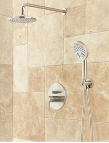 Online Designer Bathroom Signature Hardware Lattimore Shower System with Rainfall Shower Head and Hand Shower - Rough In Included