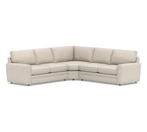 Online Designer Combined Living/Dining Pearce Square Arm Upholstered 3-Piece L-Shaped Wedge Sectional