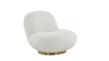 Online Designer Combined Living/Dining Emily White Boucle Swivel Chair