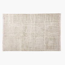 Online Designer Bedroom HOGAN HANDKNOTTED SILVER GREY VISCOSE AREA RUG 6'X9'