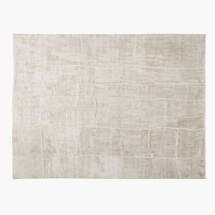 Online Designer Living Room HOGAN HAND-KNOTTED SILVER GREY VISCOSE AREA RUG 9'X12'