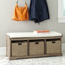 Online Designer Combined Living/Dining Santa Cruz Upholstered Cubby Storage Bench